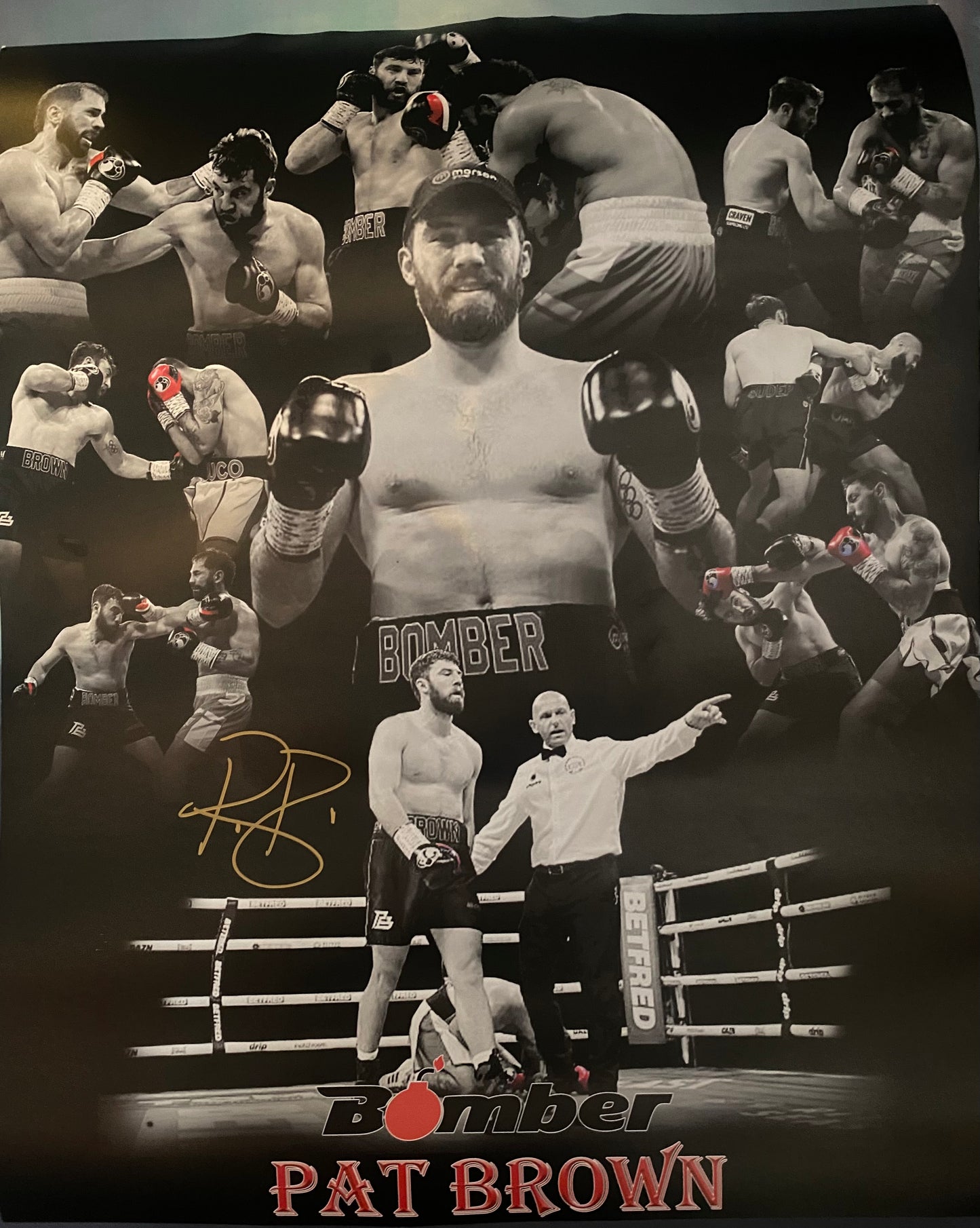 Pat Brown signed 20x16 inch poster
