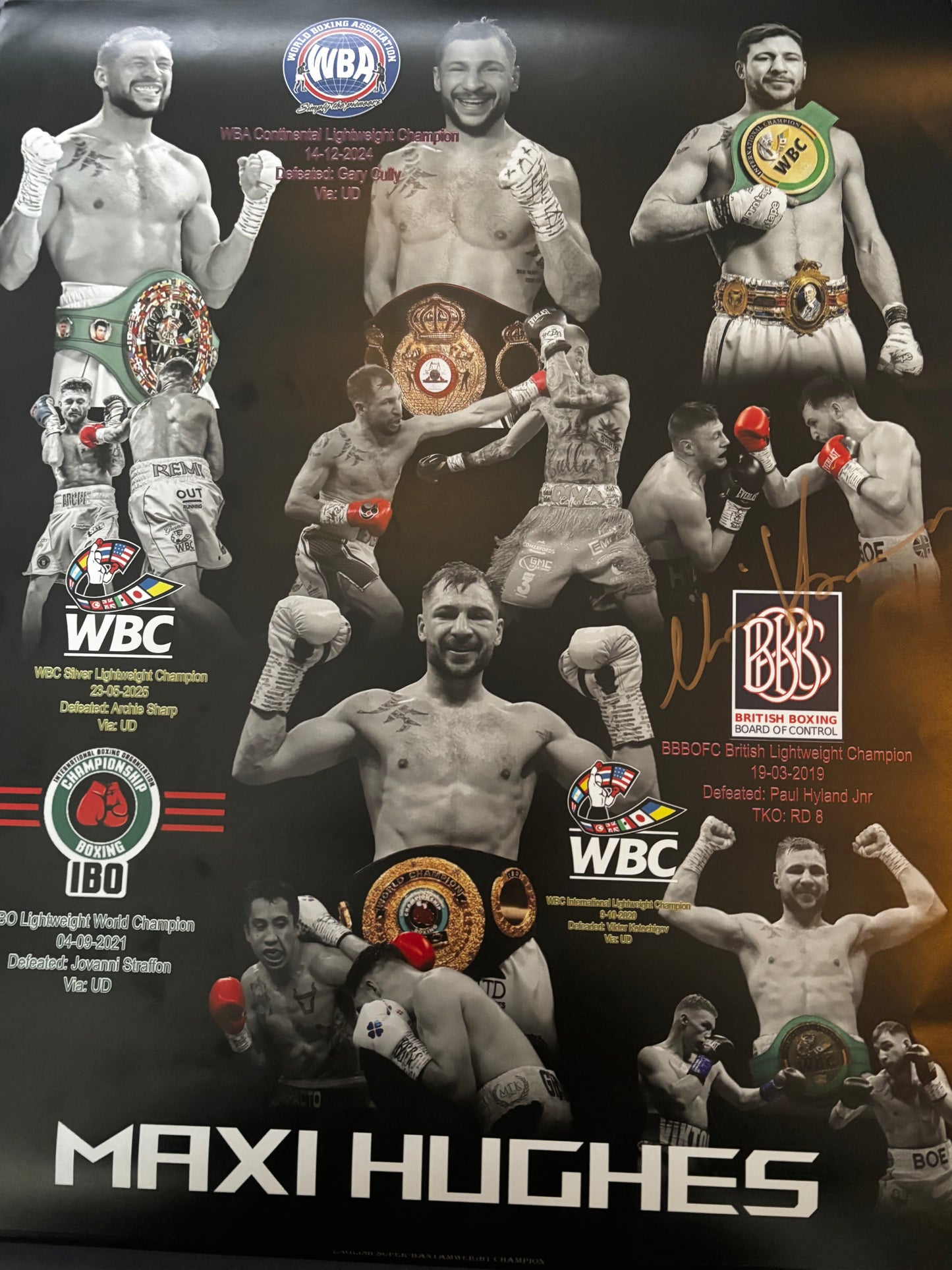 Maxi Hughes signed 20x16 inch poster