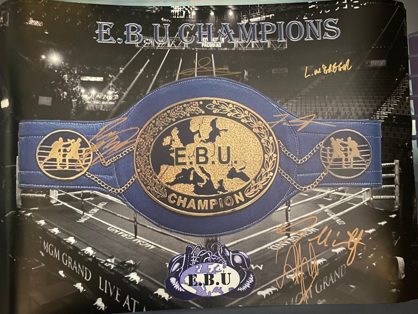 A2 European Champions Poster Signed By 6 Former European Boxing Champions