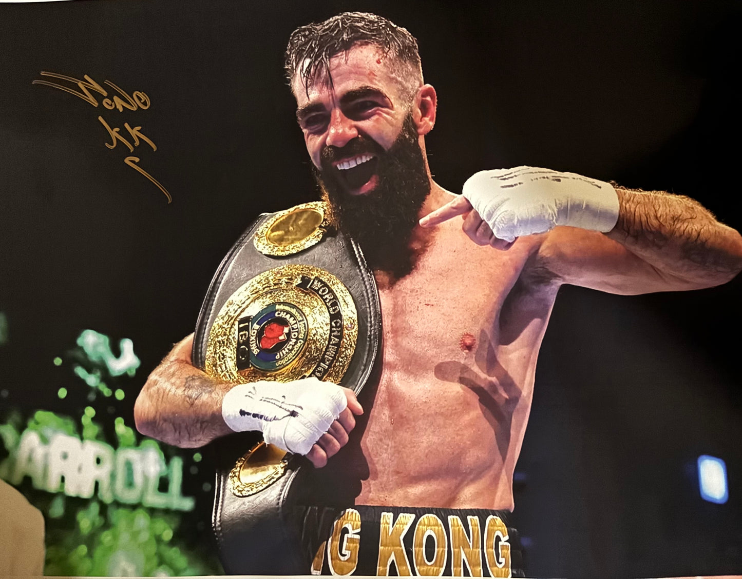 Jono Carroll Signed 16x12" Photo – IBO World Champion