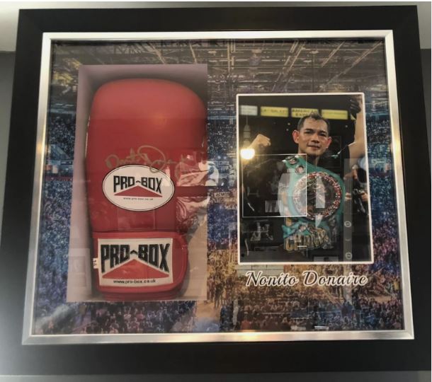 Nonito Donaire (4 weight world champion) signed boxing glove framed