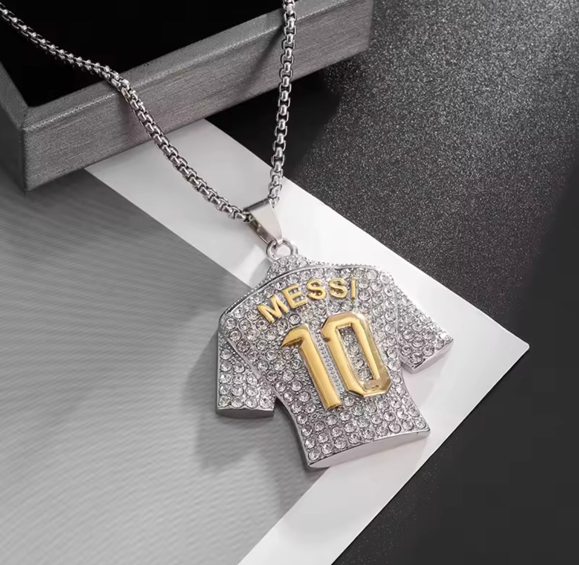 Lionel Messi football shirt bling necklace