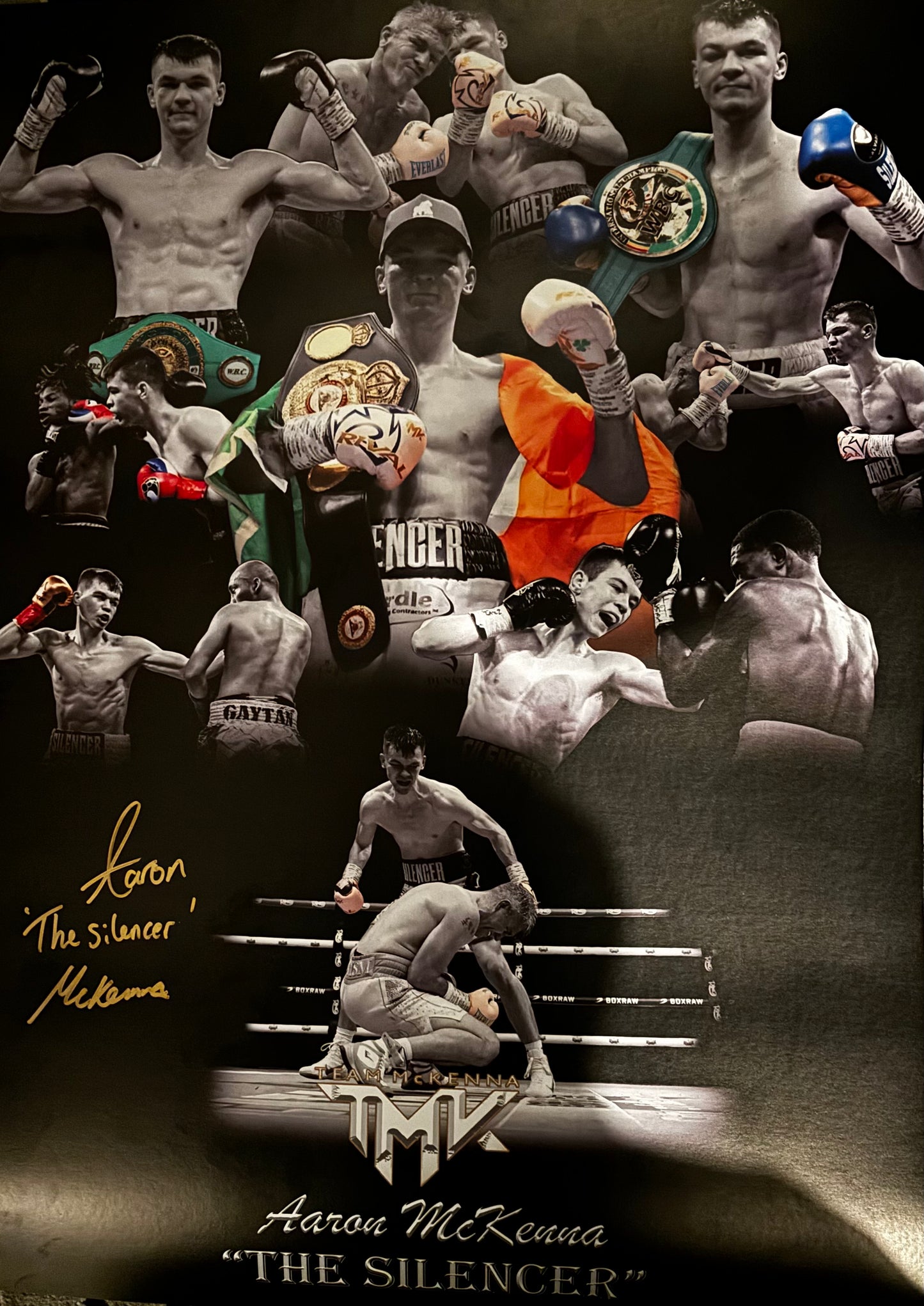 Aaron'The Silencer' McKenna signed A2 poster