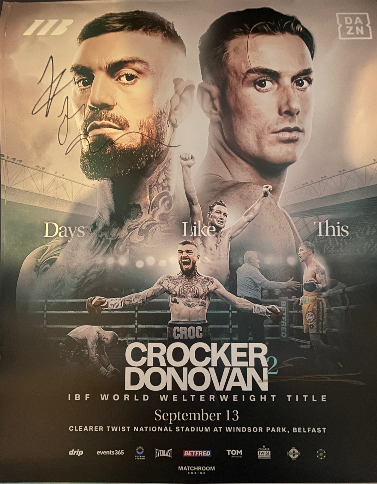 Lewis Crocker & Eddie Hearn signed 20x16 inch poster