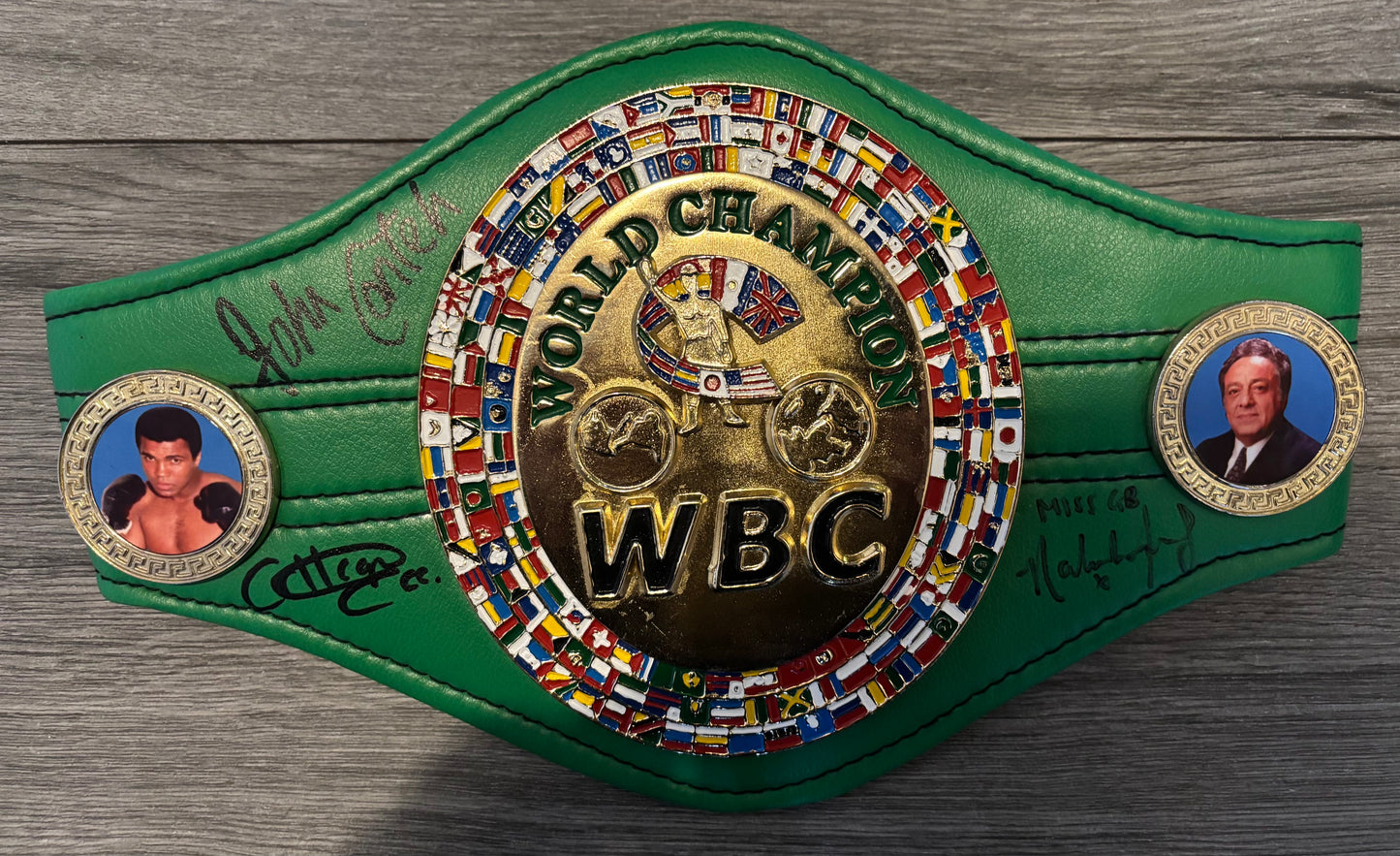 John Conteh,Chantelle Cameron & Natasha Jonas Signed WBC mini world championship belt