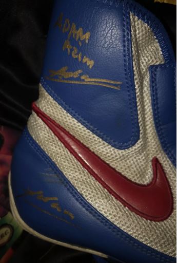 Adam Azim (IBO world champion) And Hassan Azim Duel Signed Nike Boxing Boot