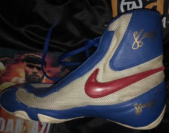 Adam Azim (IBO world champion) And Hassan Azim Duel Signed Nike Boxing Boot