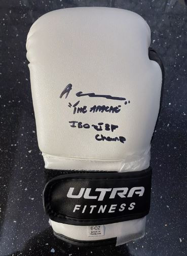 Anthony Cacace IBF & IBO world champion signed white boxing glove