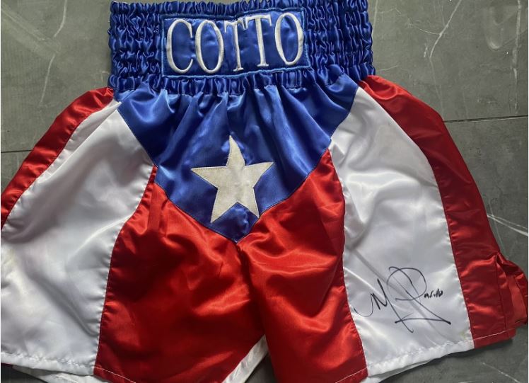 Miguel Cotto signed customised shorts