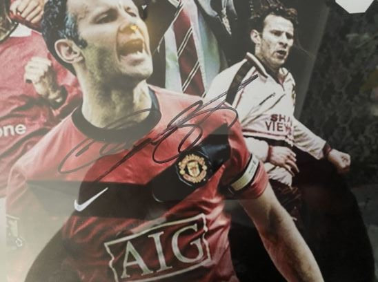 Ryan Giggs signed & framed 20xi6 inch poster
