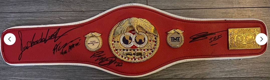 IBF mini belt signed by 5 IBF world champions