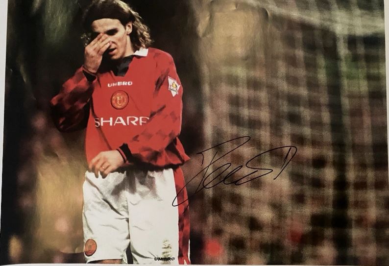 Karel Poborský Signed 16x12 Manchester United Photo