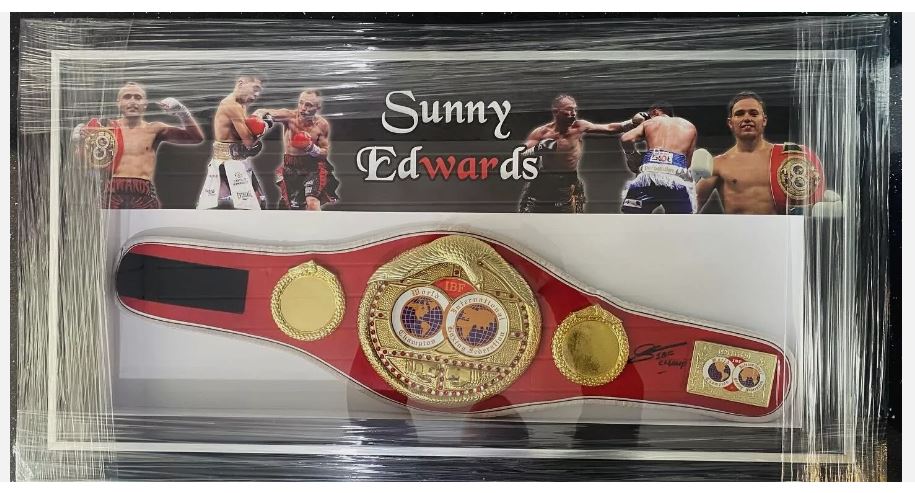 Sunny Edwards (former IBF world champion) signed IBF & framed mini world title belt