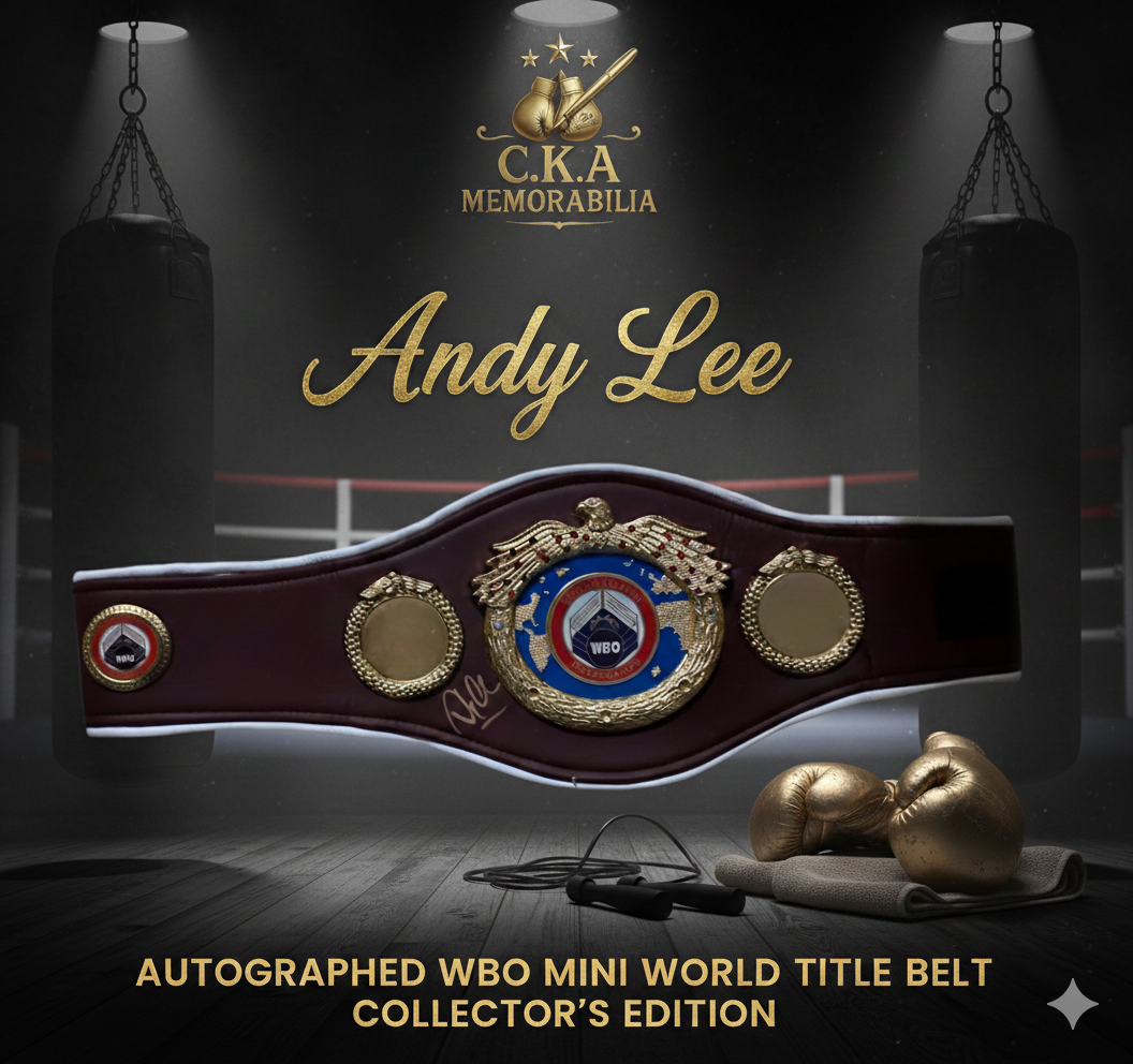 Andy Lee (former WBO world champion) signed mini WBO world title belt