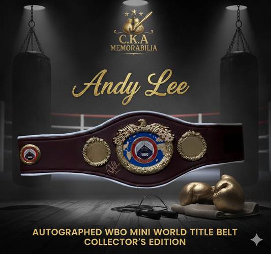 Andy Lee (former WBO world champion) signed mini WBO world title belt