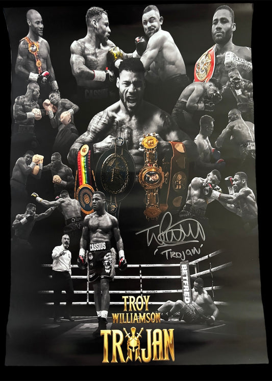 'Trojan' Troy Williamson signed 16x12" poster
