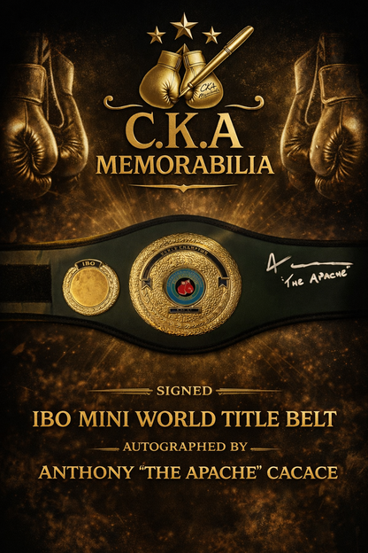 Anthony Cacace signed IBO mini world title belt