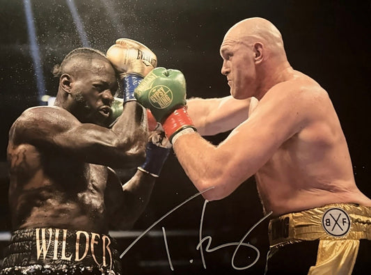 Tyson Fury signed 16x12 inch photo
