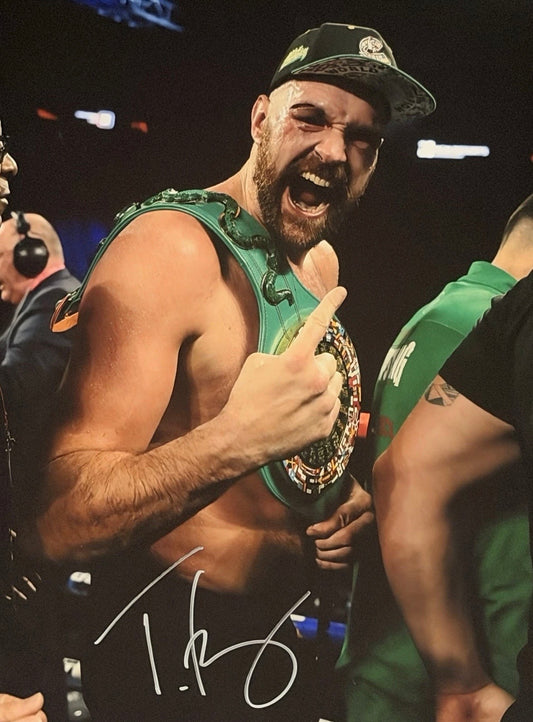 Tyson Fury signed 16x12 inch photo