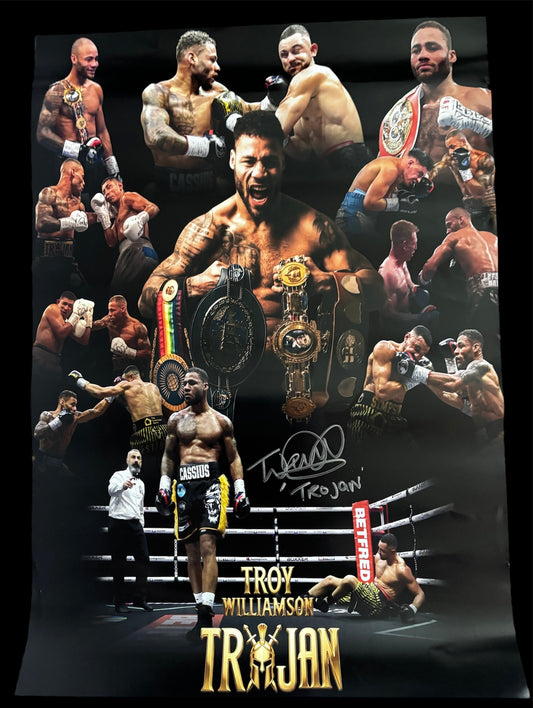 'Trojan' Troy Williamson signed 16x12" poster