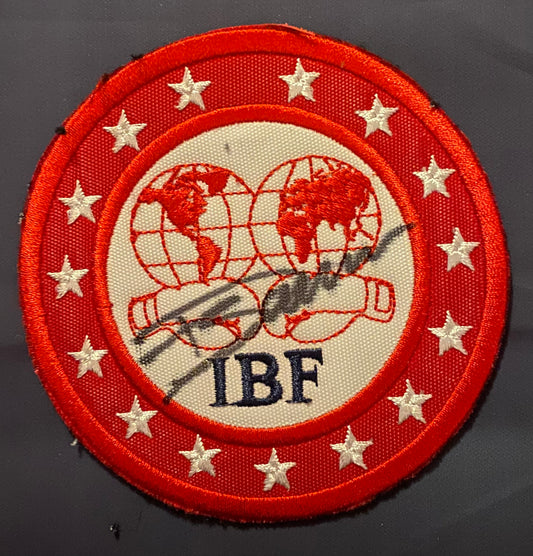 Darren Barker signed IBF shorts patch