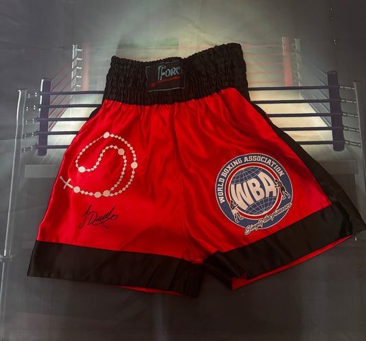 James 'Jazza' Dickens signed boxing shorts