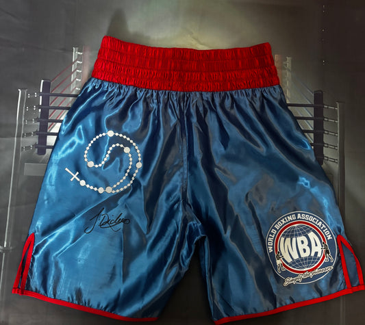 James 'Jazza' Dickens signed boxing shorts