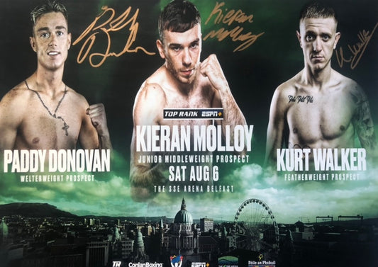 Paddy Donovan,Kieran Molloy & Kurt Walker signed 16x12 inch photo