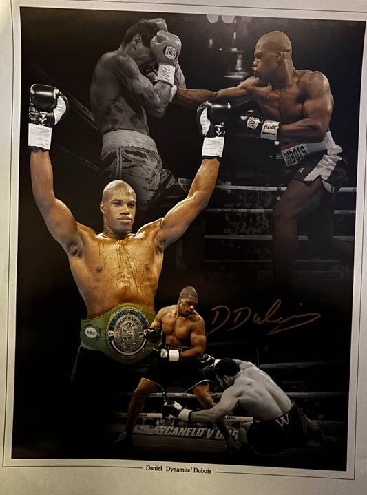 Daniel 'Dynamite' Dubois signed 16x12 inch poster
