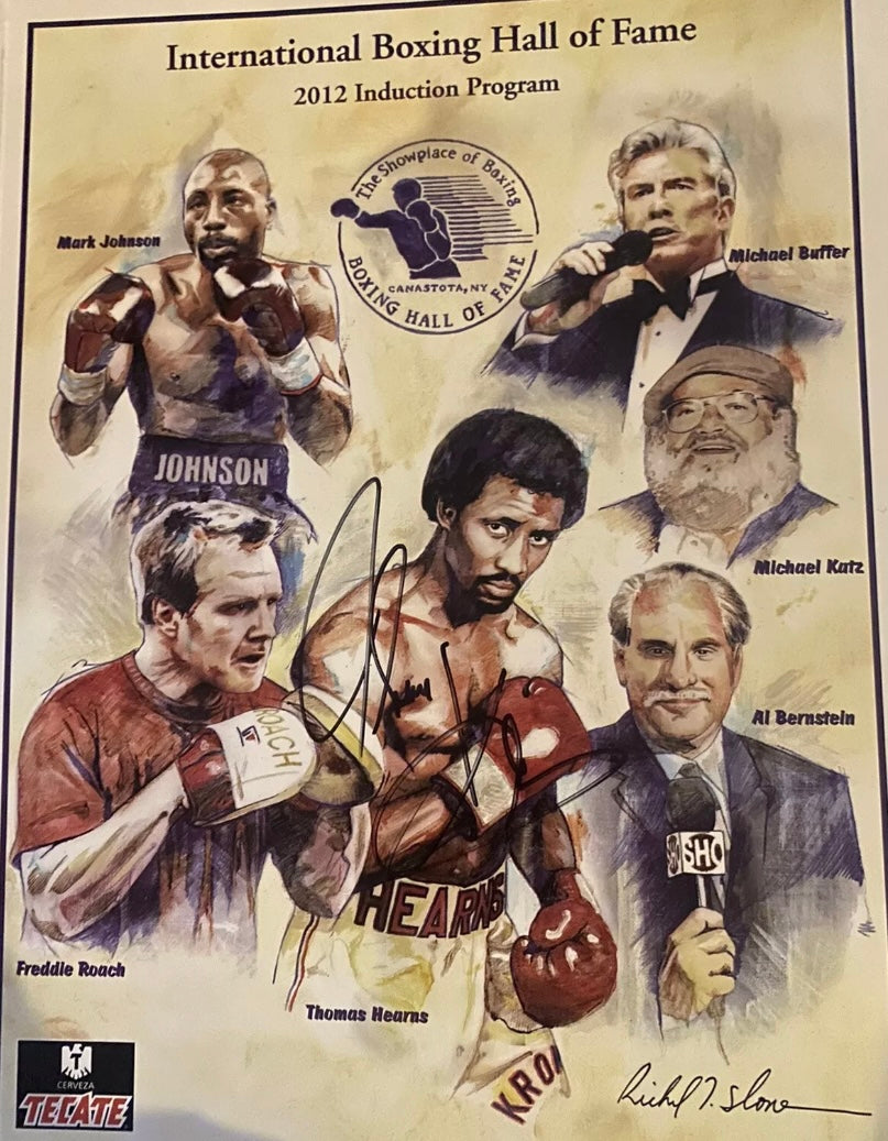 Tommy The Hitman Hearns Signed Ibhof Induction photo