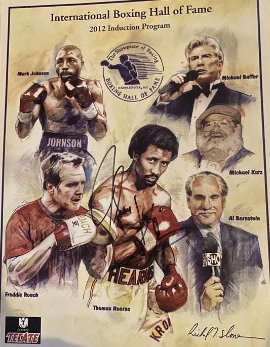 Tommy The Hitman Hearns Signed Ibhof Induction photo
