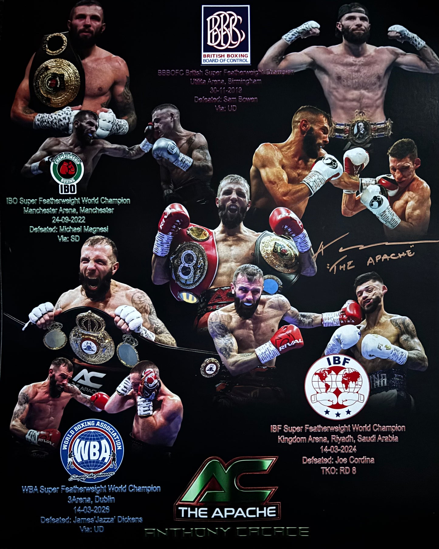 Anthony Cacace 20x16 inch signed poster