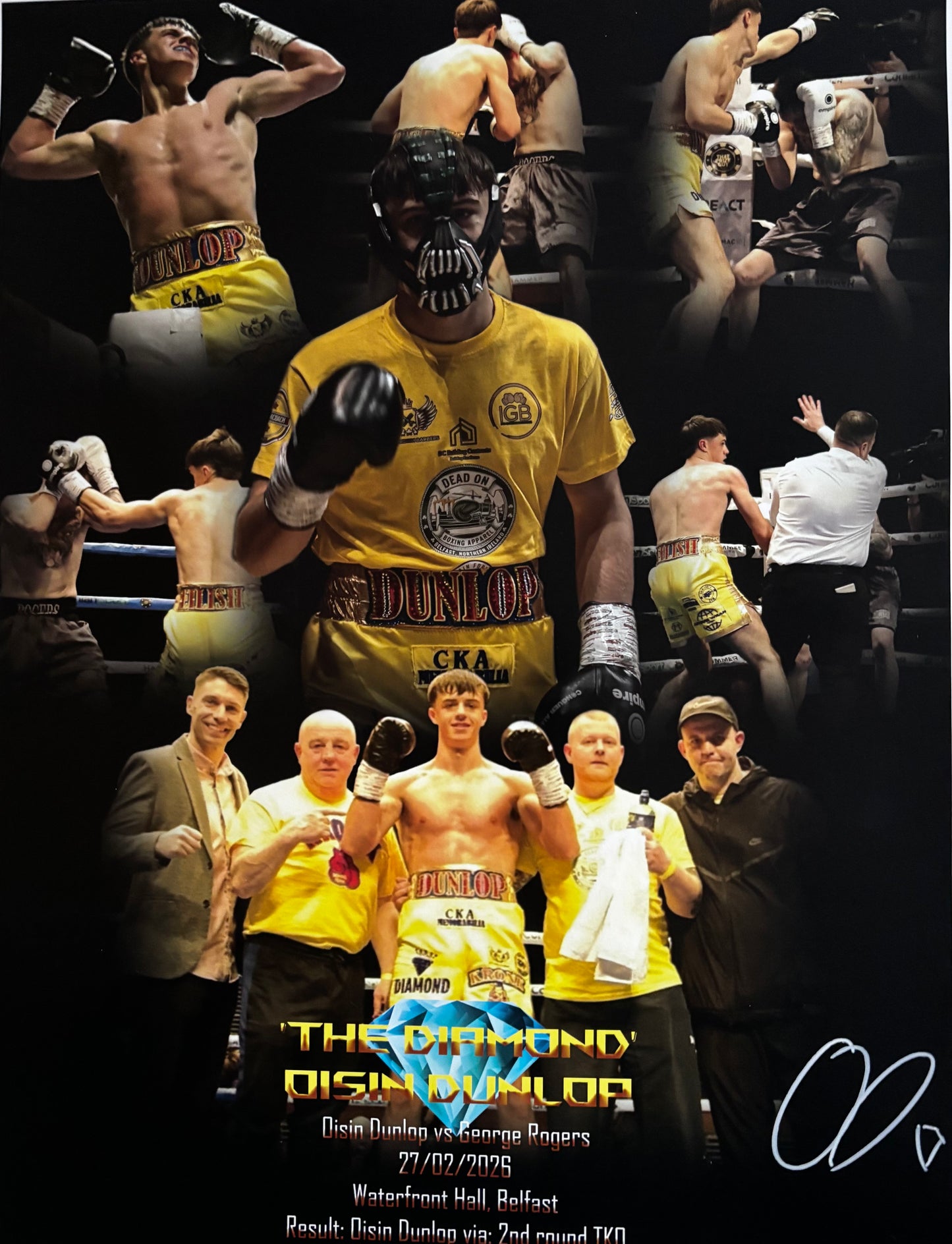 Oisin "The Diamond" Dunlop Signed Exclusive 2nd Pro Fight Poster