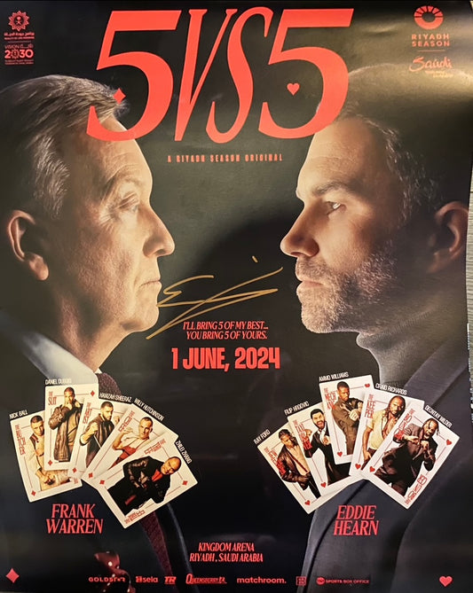 Eddie Hearn signed 20x16 5v5 poster