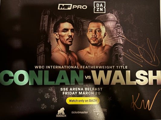 Michael Conal vs Kevin Walsh duel signed 16x12 inch poster