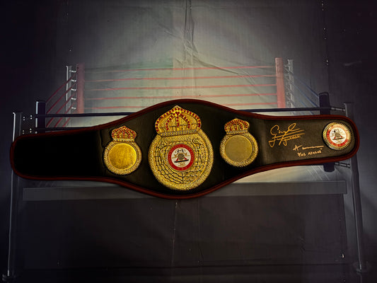 Carl Frampton & Anthony Cacace signed WBA mini replica world title belt