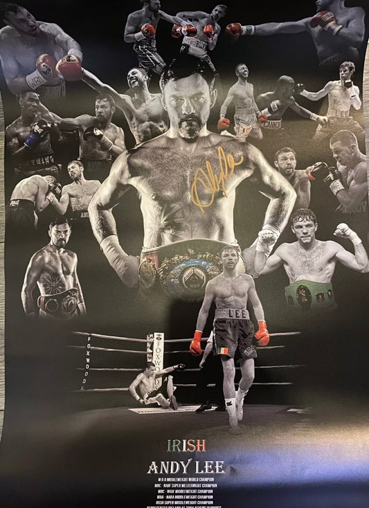 Andy Lee Signed 23x16 Inch Poster Former WBO World Champion