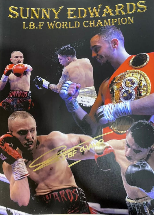 Sunny Edwards Signed 16x12 Photo
