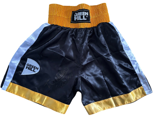 'Trojan' Troy Williamson signed GreenHill boxing shorts
