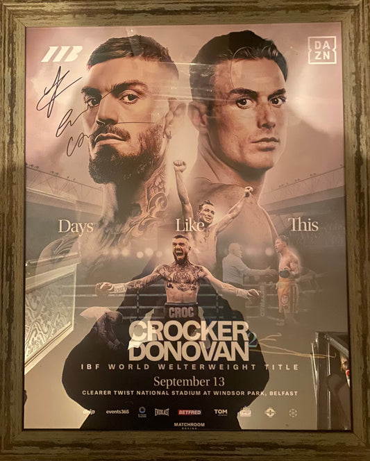 Lewis Crocker & Eddie Hearn signed & framed 20x16 inch poster
