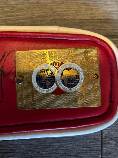Darren Barker & Terry Marsh signed ibf mini belt (some slight damage)