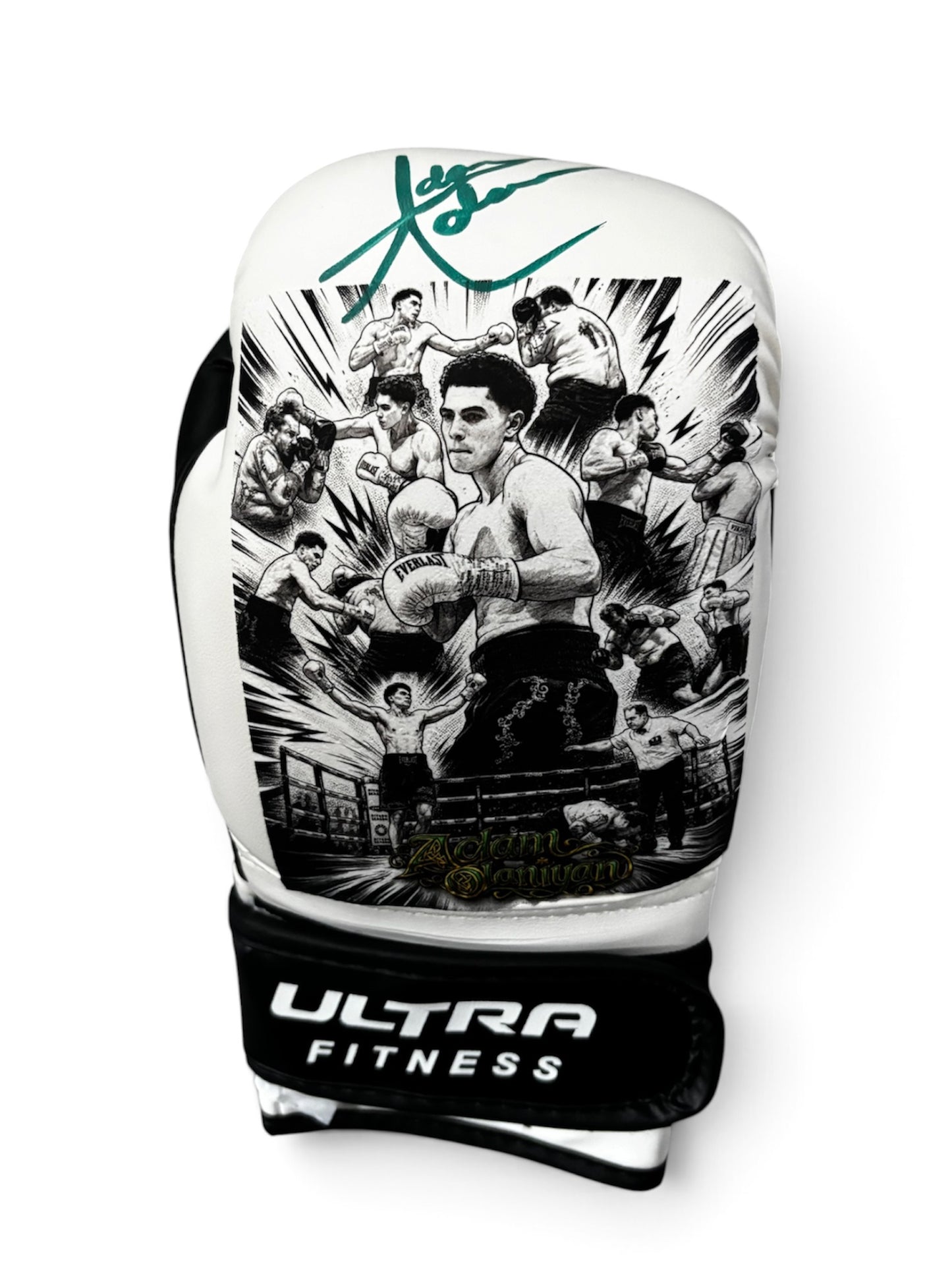 Adam Olaniyan signed customised boxing glove