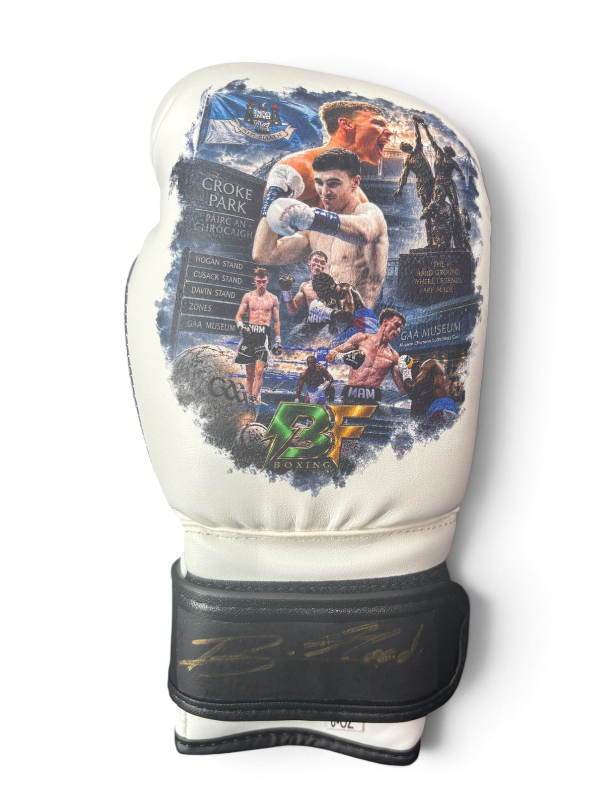Hand-Signed Bobbi Flood Croke Park themed Custom 6oz Boxing Glove