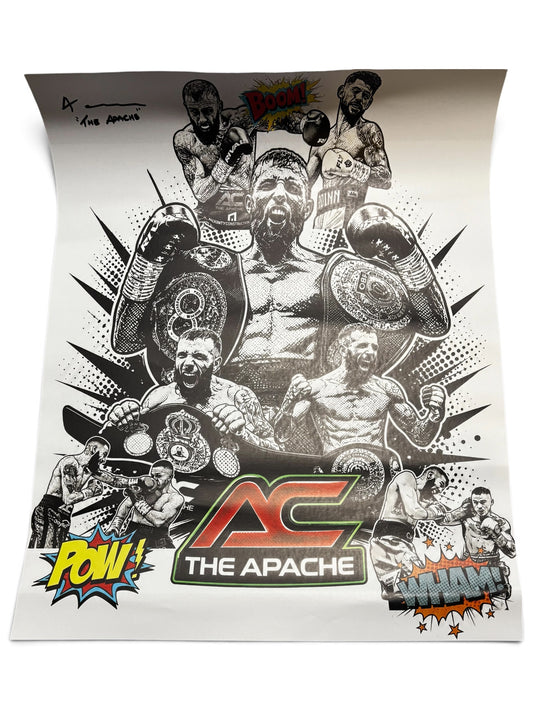 Anthony Cacace “The Apache” – Signed Comic Style Poster (20 x 16 Inches)