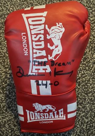 Devin Haney (former undisputed world champion) signed boxing glove