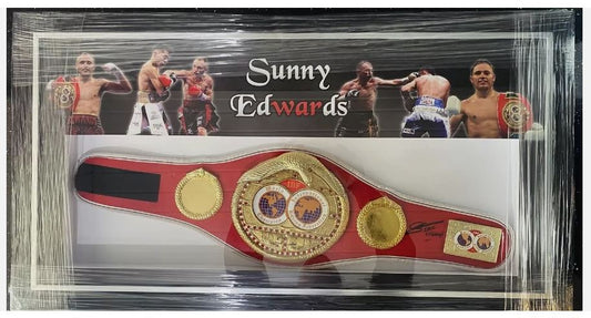 Sunny Edwards (former IBF world champion) signed IBF & framed mini world title belt