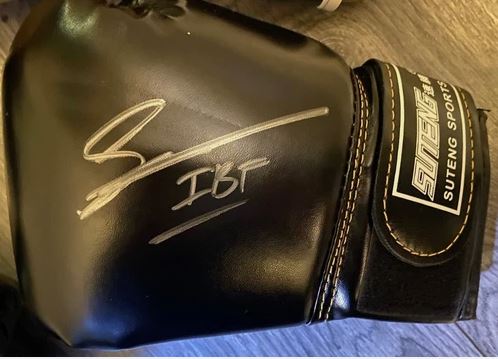 Sunny Edwards (former IBF world champion) signed black boxing glove