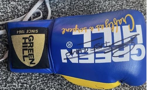 Sunny Edwards (former IBF world champion) signed Green Hill boxing glove
